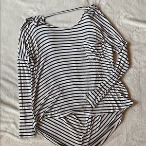 Black And White Long Sleeve Top